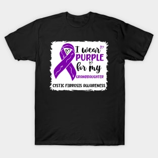 I Wear Purple For My Granddaughter Cystic Fibrosis Awareness T-Shirt